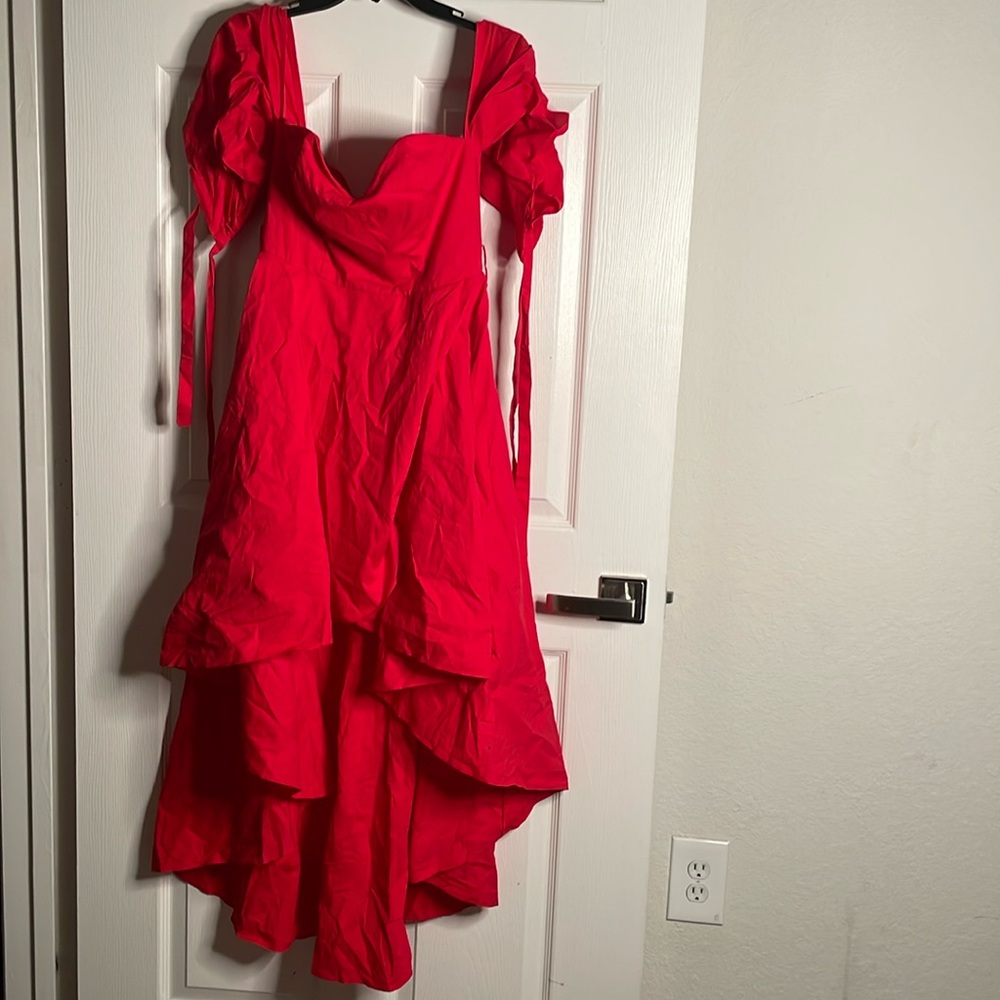 NWT Alpha & omega off the shoulder high low maxi dress